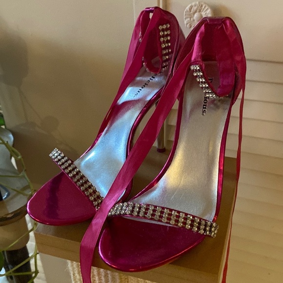 Metallic Pink & Silver Stiletto Heels. Size 10 US / 40 - Picture 1 of 8